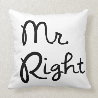 Mr. Right throw pillow