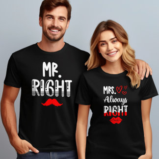 MR Right Valentines Day Couple Matching Funny Sweatshirt
