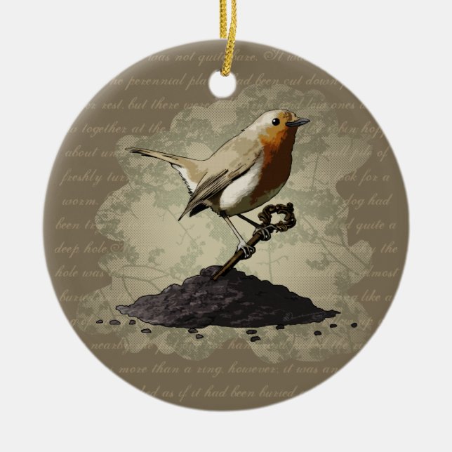 Mr. Robin Finds the Key, ornament (Front)