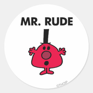 Mr. Rude Red-Faced Anger Classic Round Sticker