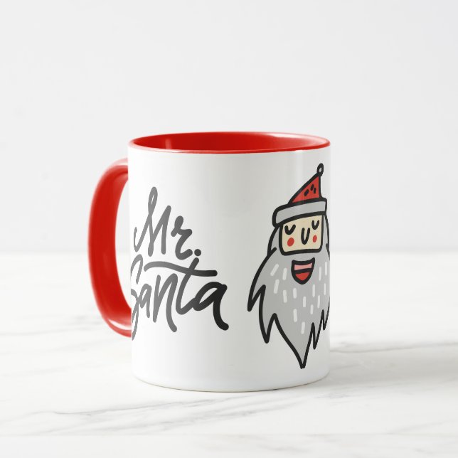 MR. SANTA HO HO HO Men's Fun Christmas Holiday Mug (Front Left)