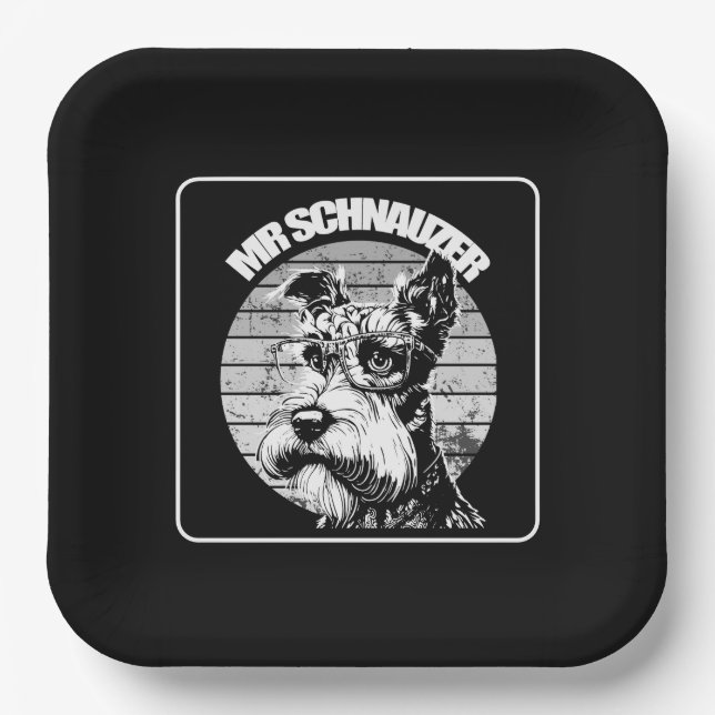 Mr Schnauzer Paper Plate (Front)