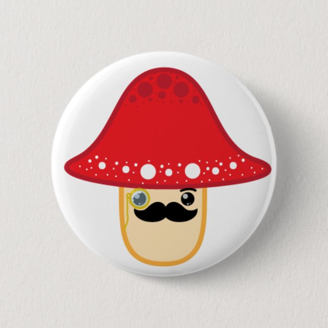 Mr. shroom 6 cm round badge (Front)