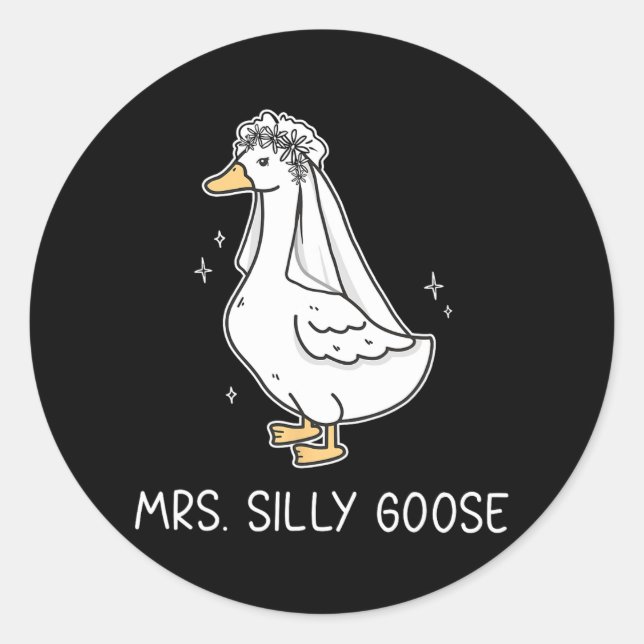 Mr. Silly Goose And Mrs. Silly Goose Couple Matchi Classic Round Sticker (Front)
