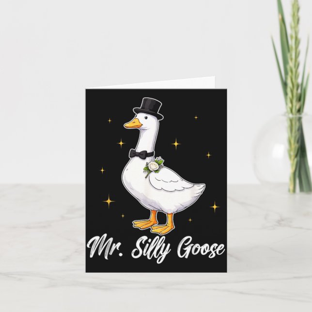 Mr Silly Goose Funny Wedding Men Groom Matching Card (Front)