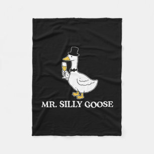 Mr silly groom goose couple matching wedding funny fleece blanket