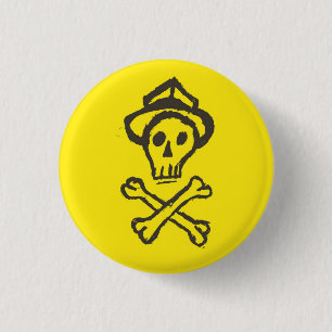 Mr. Skullington - Lemon Yellow 3 Cm Round Badge
