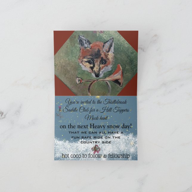 mr Sly Fox Hunt Folded Invitation (Inside)
