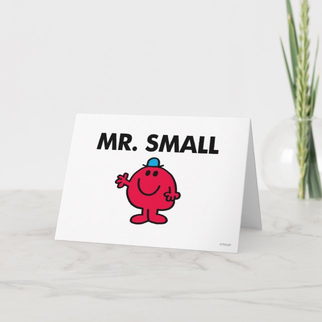 Mr. Small Waving Hello Card (Front)