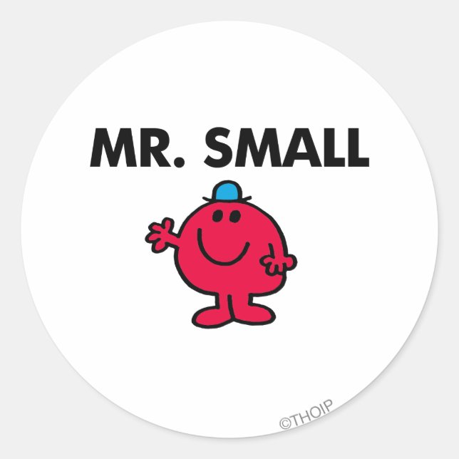 Mr. Small Waving Hello Classic Round Sticker (Front)