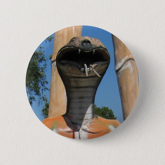 Mr Snake AKA Cobra Head ... Buddhist Hell 6 Cm Round Badge (Front)