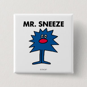 Mr. Sneeze   Jagged-Edged Body 15 Cm Square Badge
