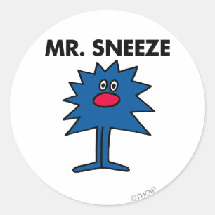 Mr. Sneeze   Jagged-Edged Body Classic Round Sticker
