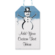 Mr. Snowman Custom Winter Holidays Gift Tags
