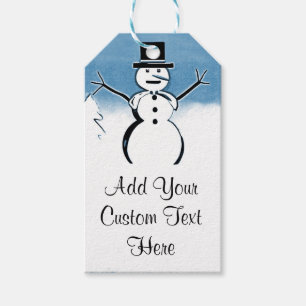 Mr. Snowman Custom Winter Holidays Gift Tags