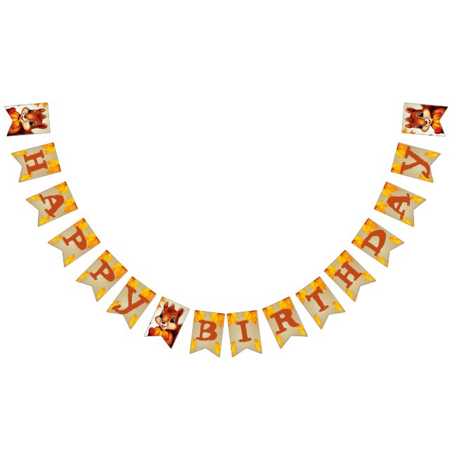 Mr. Squirrel Happy Birthday Banner (All)