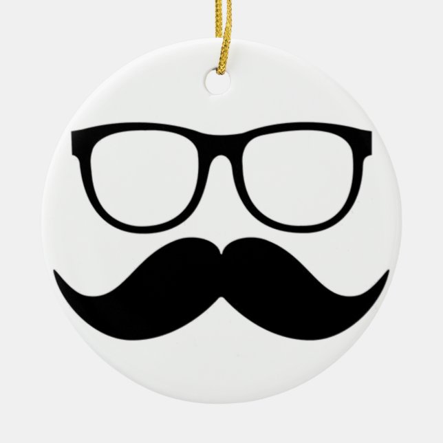 Mr. Stache Ceramic Tree Decoration (Front)