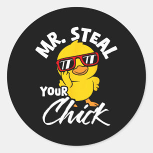 Mr. Steal Your Chick Easter Humour Classic Round Sticker