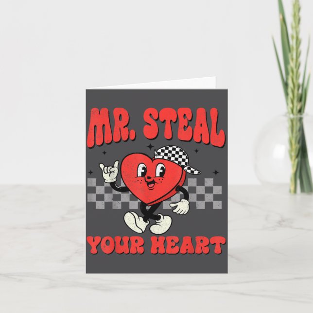Mr Steal Your Heart For Boys Toddlers Valentine's  Card (Front)