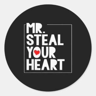Mr Steal Your Heart For Boys Toddlers Valentines D Classic Round Sticker