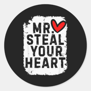 Mr Steal Your Heart For Boys Toddlers Valentines D Classic Round Sticker