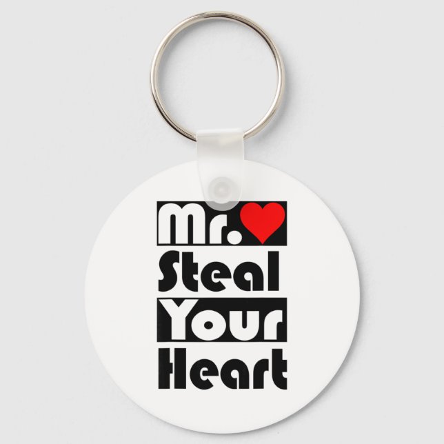 Mr Steal Your Heart For Boys Toddlers Valentines  Key Ring (Front)