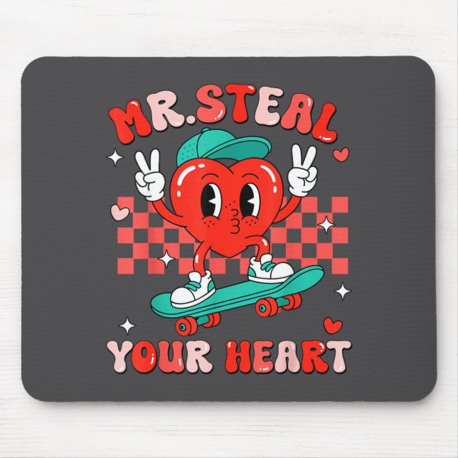 Mr Steal Your Heart For Boys Toddlers Valentine's  Mouse Pad (Front)