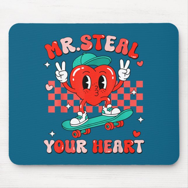 Mr Steal Your Heart For Boys Toddlers Valentine's  Mouse Pad (Front)