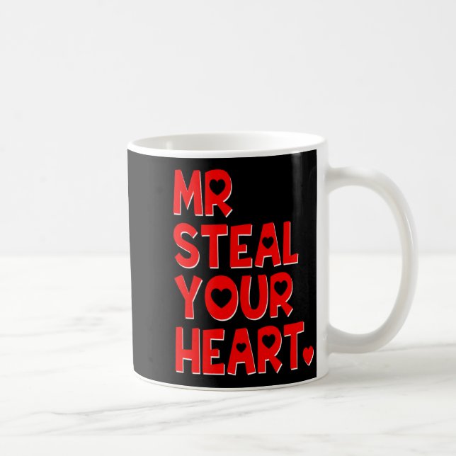 Mr Steal Your Heart Funny Valentines Day Boys Men  Coffee Mug (Right)