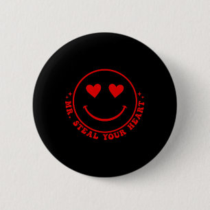 Mr Steal Your Heart Kids Boys Valentine Shirt 2 Si 6 Cm Round Badge