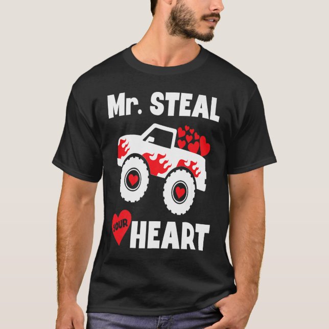 Mr Steal Your Heart Monster Truck Kids Boys Toddle T-Shirt (Front)