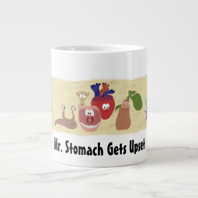 Mr. Stomach Gets Upset Jumbo Mug (Front)