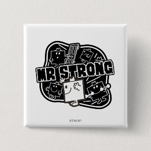 Mr. Strong Black & White 15 Cm Square Badge