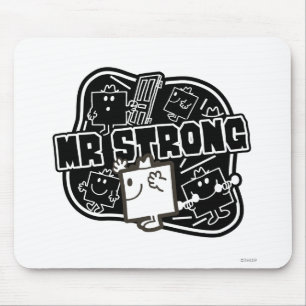 Mr. Strong Black & White Mouse Pad