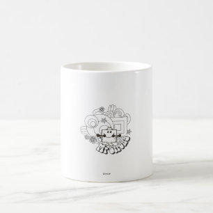 Mr. Strong   Black & White Stars & Flowers Coffee Mug