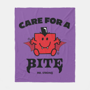Mr. Strong Care For A Bite Halloween Fleece Blanket