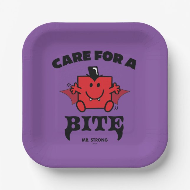 Mr. Strong Care For A Bite Halloween Paper Plate (Front)