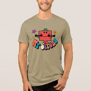 Mr. Strong   Colourful Lettering & Stars Tri-Blend Shirt