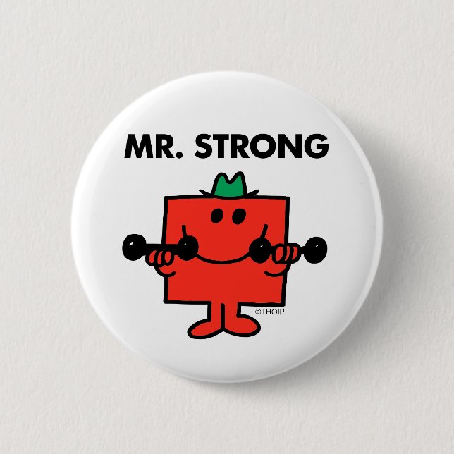 Mr. Strong | Lifting Weights 6 Cm Round Badge (Front)