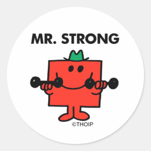 Mr. Strong Lifting Weights Classic Round Sticker