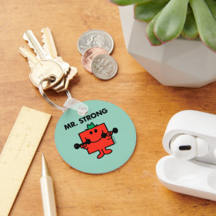 Mr. Strong   Lifting Weights Key Ring