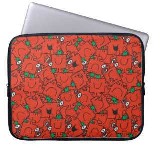 Mr Strong   Lifting Weights Red & Green Pattern Laptop Sleeve