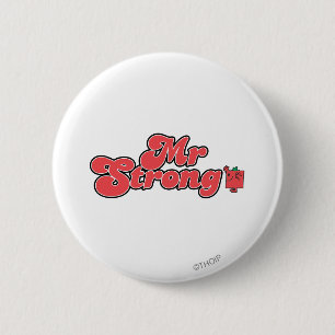 Mr. Strong Red Lettering 6 Cm Round Badge