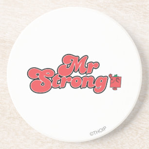 Mr. Strong Red Lettering Coaster