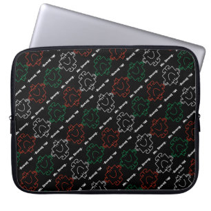 Mr Strong   Red, White & Green Pattern Laptop Sleeve