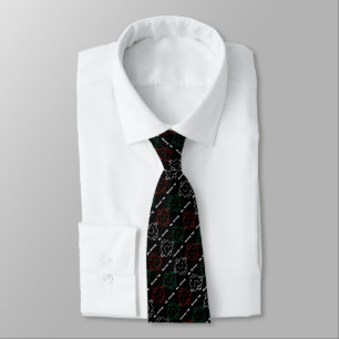 Mr Strong Red, White & Green Pattern Tie