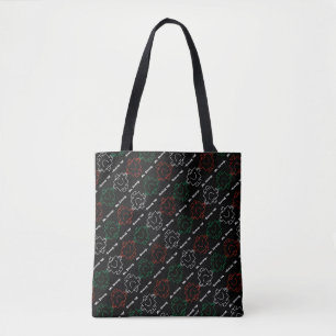 Mr Strong Red, White & Green Pattern Tote Bag