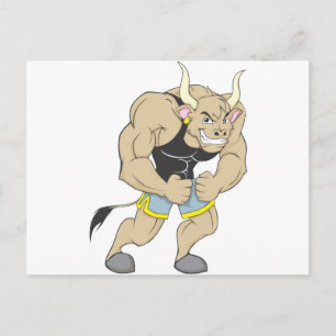 Mr Strong Shirt Cute Muscular Mr Strong Ox Shirt Postcard