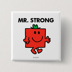 Mr. Strong Waving Hello 15 Cm Square Badge