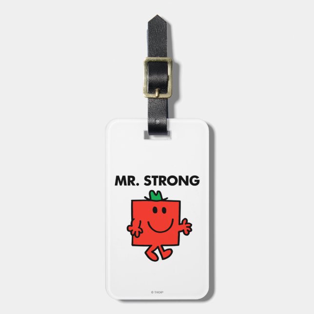 Mr. Strong Waving Hello Luggage Tag (Front Vertical)